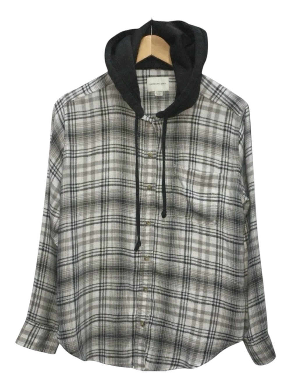 American Eagle Plaid Hooded Hoodie Flannel Shirt - Women’s XS